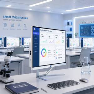 PC All-in-One da 23,8 Pollici con Processore Intel Core i3 i5 i7 i9, Computer per Ufficio ed Educazione, Porta HDMI e <span class=keywords><strong>COM</strong></span>, Ventola Silenziosa, Garanzia 3 Anni - Product Image 1