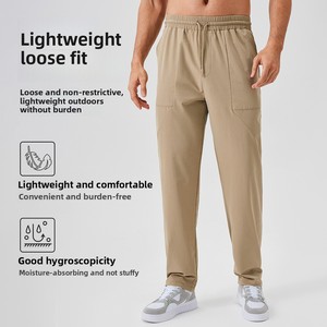 Pantalon long homme JAC22 F657 automne-<span class=keywords><strong>hiver</strong></span>, coupe ample, droit, décontracté, <span class=keywords><strong>pour</strong></span> activités de plein air, course à pied, séchage rapide, entraînement physique, motif uni - Product Image 4