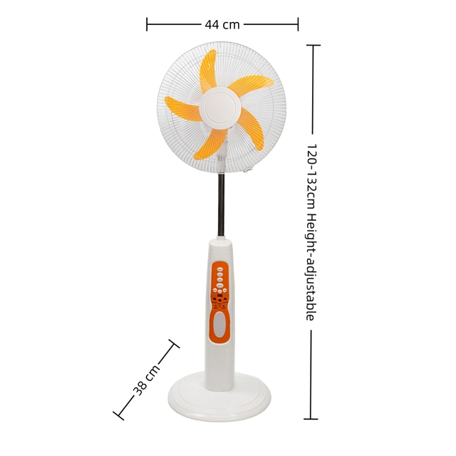 16-inch Rechargeable Standing Fan with Battery Tower Fan Pedestal Fans 3 Speeds with LED Light with Remote Control for Home