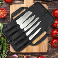 Tas Pisau Peralatan Makanan Barat Anti Gores Kain Oxford Ganda Tas Koki Portabel Tas Penyimpanan Pisau Kapasitas Besar