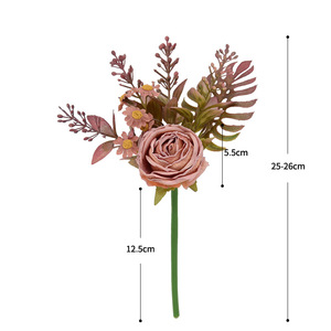 Bouquet de roses artificielles Dongchen Crafts, 10cm-30cm, arrangement de fleurs en soie pour décoration de mariage - Product Image 5