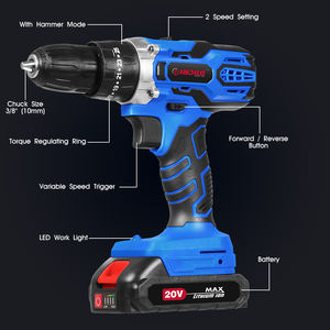 Hehui perceuse à percussion Portable outils multi-électriques en acier forage du béton électrique filaire Machine à vitesse Variable avec batterie - Product Image 6