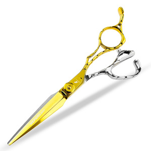 Tijeras de peluquería Nepson con mango dentado de 6,0 pulgadas, color dorado brillante, <span class=keywords><strong>CDM</strong></span> - Product Image 2