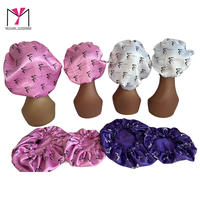 Gorro de Satén Personalizado Muyang, Gorro para Dormir con Estampado para Mujer, 54-56cm, Gorro de Moda para Adultos, Uso Doméstico