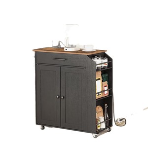 Chariot alimentaire multifonctionnel transfrontalier à pousser à la main avec îlot de cuisine, pour usage domestique, avec tiroirs et étagères de rangement, simple et - Product Image 5