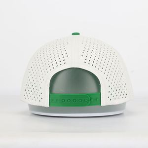 Casquettes de baseball vintage personnalisées à 5 panneaux avec logo brodé, imperméables, découpées au laser, blanches, pour le sport, plates – Fabricant professionnel - Product Image 4