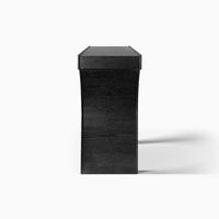 Meja Konsol Mewah Modern 52" dengan Lengkungan Ganda dari Kayu Solid, Warna Hitam Matte untuk Proyek Villa dan Hotel