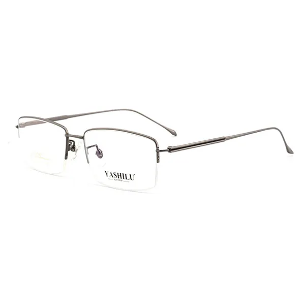 卸売純チタン眼鏡男性用ハーフフレーム光学メガネフレーム眼鏡眼鏡フレーム