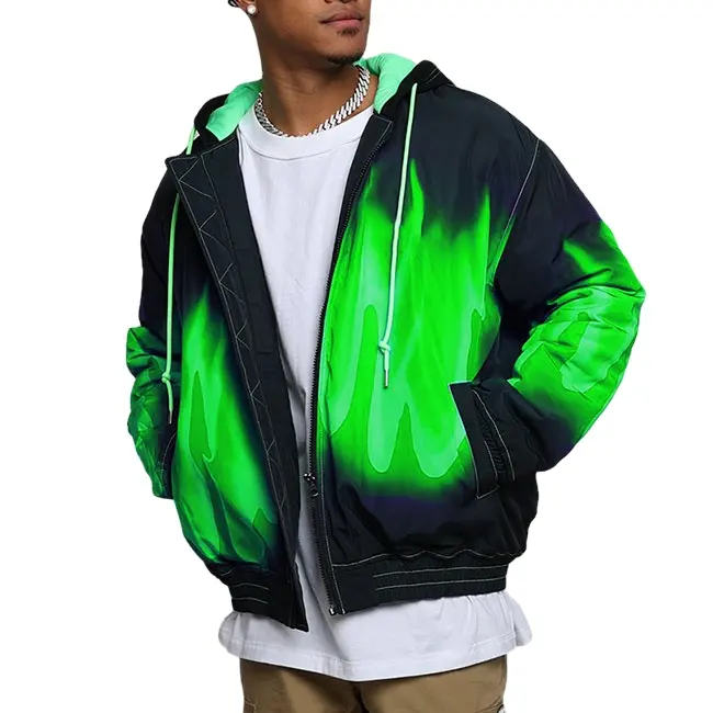 Hochwertiger Herren-Baumwoll-Polyester-Hoodie mit übergroßen Hip-Hop-Sublimations-Kapuzen pullis mit Reiß verschluss für OEM
