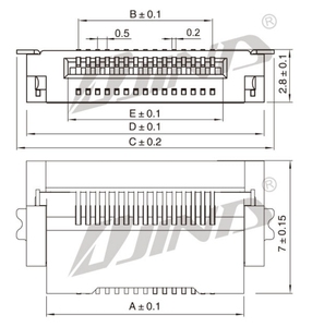 0.5Mm Pitch 26/30/32/34pin Fpc Ffc Platte Kabel <span class=keywords><strong>Connector</strong></span> Socket Voor Laptop Toetsenbord Interface - Product Image 2