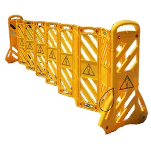 Road Safety Products Yellow Plastic Temporary Portable Expandable Barrier