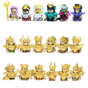 Model blok bangunan Mini PG8212 PG8128 Anime Saint Seiya dua belas konstelasi Leo blok mainan anak