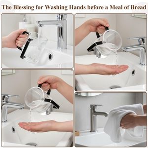 Gobelet circulaire personnalisé en acrylique transparent pour Purim Judaica, pour la purification des mains (Negel Vasser Netilat Yadayim) - Product Image 3