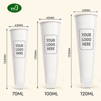 VVG Tube à crème glacée personnalisé avec logo, coupe à dessert glacé en papier, OEM pour glacier, marque de gelato, congélateur