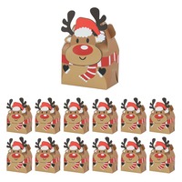 Boîte cadeau créative pliable en carton jetable pour Noël, pour bonbons, muffins, gâteaux, pâtisseries, alimentaire et sécuritaire