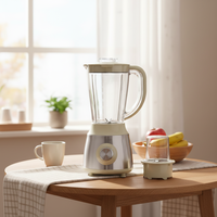 Blender électrique portable en acier inoxydable 1,6 L à 6 lames, mini mixeur multifonctionnel pour cuisine, presse-agrumes, moulin à sec, vente chaude