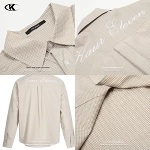 <span class=keywords><strong>Chemise</strong></span> à carreaux perlée respirante de style américain 11KN, couleur claire, <span class=keywords><strong>sans</strong></span> <span class=keywords><strong>repassage</strong></span>, pour homme et <span class=keywords><strong>femme</strong></span>, coupe ample, décontractée, amincissante, tridimensionnelle - Product Image 2