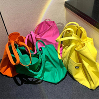 Sac à bandoulière en toile réutilisable de haute qualité, couleur unie, grande capacité, sacs fourre-tout simples en toile de coton pour femmes