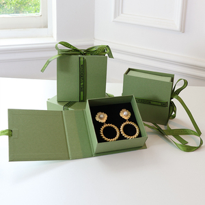 Custom logo square Magnetic Paper <b>Book</b> Jewelry <b>Box</b> With Ribbon - Product Image 1