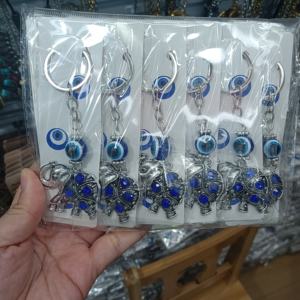 Varias cuentas de Ojo Azul, llavero de ojo de demonio, llavero de Palma, colgante de bolsa de búho, joyería de ojo malvado - Product Image 1