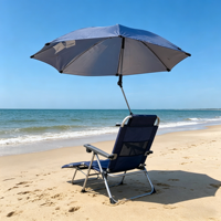 Parasol de pêche rotatif universel avec pince, protection UV SPF 50+, portable pour chaise/table de plage ou de camping