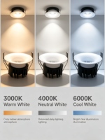 Spot encastré COB 12W CRI90 anti-éblouissement avec clip à ressort pour éclairage intérieur d'hôtel et de maison