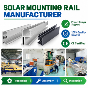 Rail de montage solaire en aluminium anodisé OEM pour systèmes d'installation de panneaux photovoltaïques sur tuiles métalliques et toits plats - Product Image 3