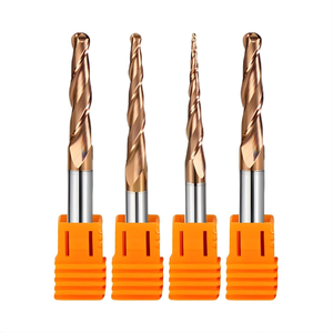 Fresa cónica espiral de punta esférica TGS 55HRC de carburo de tungsteno con recubrimiento AlTiN, 2 filos, OEM/ODM, cortador inclinado, cónica alargada - Product Image 6