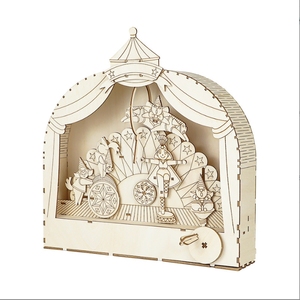 Rompecabezas 3D de madera para niños, modelo arquitectónico de circo de madera para niños, decoración creativa de madera hecha a mano, rompecabezas DIY - Product Image 1