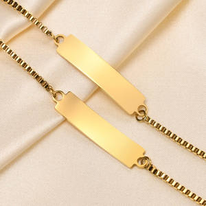 Nuovo braccialetto di moda <span class=keywords><strong>oro</strong></span> 18k acciaio inossidabile personalizzato formato adulto e formato bambino bambino braccialetto di Id per il regalo per le donne per il bambino - Product Image 2