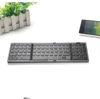 Keyboard lipat Bluetooth, kunci BT lipat dengan Touchpad portabel nirkabel lipat Keyboard untuk Laptop Tablet telepon nomor Notebook