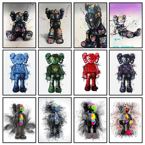 Affiches murales d'art graffiti urbain Ours en peluche violent, Décoration intérieure moderne et tendance, Peintures murales à l'<span class=keywords><strong>huile</strong></span> - Product Image 2
