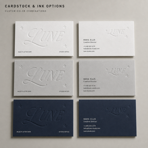 Biglietti da Visita Bifacciali con Stampa a Rilievo, <span class=keywords><strong>Tipografia</strong></span> Elegante e Dettagli di Piccole Stelle per Biglietti d'Identità di Marchi Moderni e Creativi - Product Image 5
