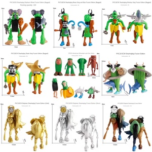 Boîte aveugle en PVC fait à la main Shanghai Jing Gold Edition Poupée Monstre Fusion Bâton en bois Personnes Éléphant Requin Jouet Figure Statues - Product Image 2