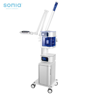 Máy làm đẹp kỹ thuật số 4 trong 1 có màn hình cảm ứng bao gồm máy xông mặt, đèn phóng đại, tủ khăn nóng & một chức năng tùy chọn - Product Image 1