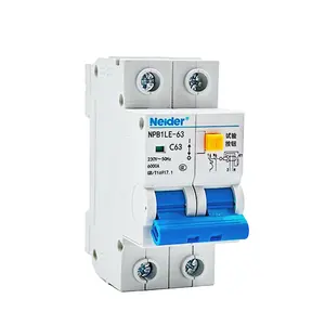 Neider العلامة التجارية NPB1LE-63 63A 6kA/10kA 1P+N 2P Rcd Rccb Rcbo Mcb