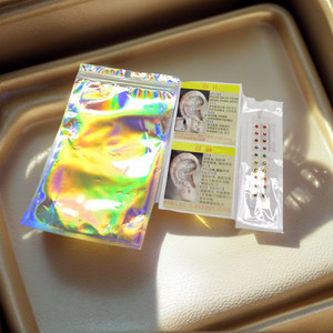 Biji telinga berlapis emas 24k tahan air, 20 buah akupunktur telinga hipoalergenik untuk menghilangkan stres, alat terapi aurikular mewah - Product Image 4