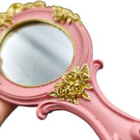 Miroir de maquillage classique pour femme, élégant, rétro, style Art Déco, avec cadre en résine plastique, pour coiffeuse de mariage