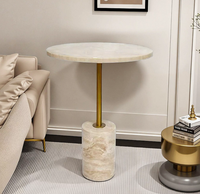 Table basse de style travertin, table d'appoint pour salon, chambre à coucher, meubles