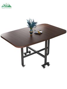 <span class=keywords><strong>Tavolo</strong></span> da Pranzo Pieghevole Industriale Wayon in Noce Scuro con Ali Pieghevoli, Ruote e Spazio di Archiviazione per Piccoli Ambienti - Product Image 5