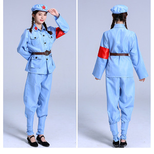 Conjunto de Uniforme Militar para Niños Yiku, Color Verde Ejército, Disfraz Unisex para Actuaciones Escénicas - Product Image 2