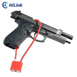 Wholesale HiLink 15'' Long Steel Cable Gun <strong>Lock</strong> Wire Red and Black Safety Padlock with Master Key - Product Image 6