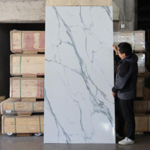 Panneaux muraux en PVC effet marbre brillant et flexible 4*8 pieds, 3 mm, imperméables, résistants à l'humidité et aux UV pour la décoration intérieure - Product Image 5