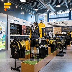 Dispositivi di esposizione di abbigliamento in metallo personalizzati alla moda negozio di abbigliamento sportivo mobili per negozi di abbigliamento al dettaglio - Product Image 1