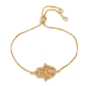 Real Gold Plated zircon diamond girls bracelet hand For women Wholesale NS10175