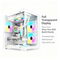 Boîtier PC Gaming en Verre Double Face pour ATX MATX ITX Blanc RGB, Châssis de Bureau, Vente en Gros Usine, OEM ODM