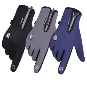 Gants d'hiver thermiques unisexe à écran tactile, imperméable, coupe-vent, gants de cyclisme, de Camping, pour hommes et femmes