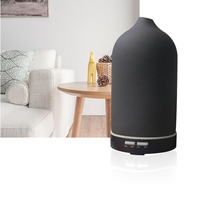 Humidificateur d'huiles essentielles en céramique de 100 ml avec nébuliseur LED 7 couleurs, aromathérapie, voiture, maison, bureau, spa, yoga, diffuseur domestique