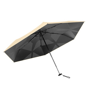Paraguas de Bolsillo Plegable Ultraligero, Minimalista, <span class=keywords><strong>con</strong></span> Protección UV y Memoria, 60% Manual, Resistente al Sol y la Lluvia, <span class=keywords><strong>con</strong></span> Revestimiento Negro - Product Image 1