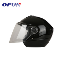 Kathofun — casque de moto de haute qualité, demi-visage, sécurité en ABS noir, nouveau Design